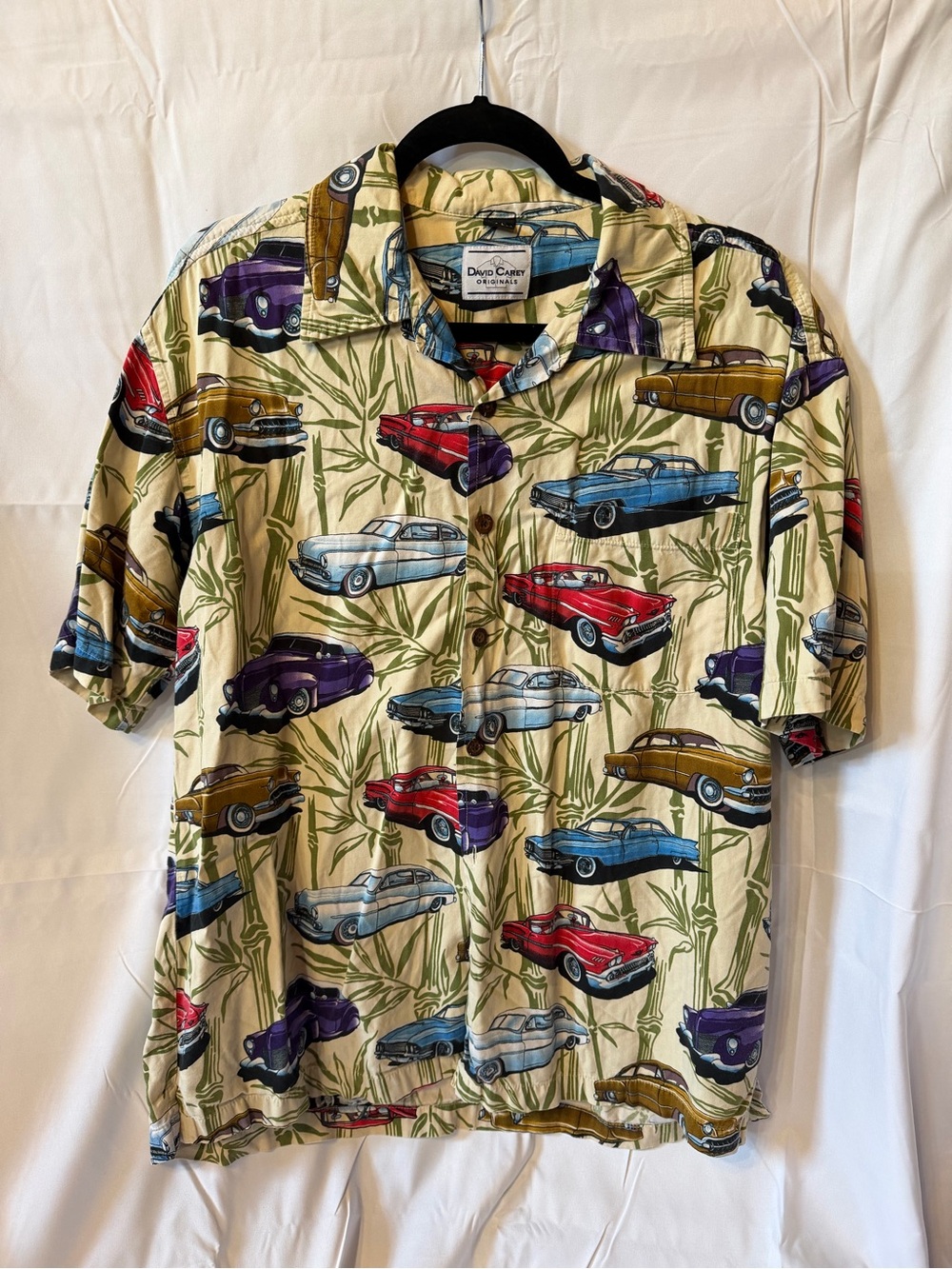 David Carey Vintage Car Print Short-Sleeve Shirt